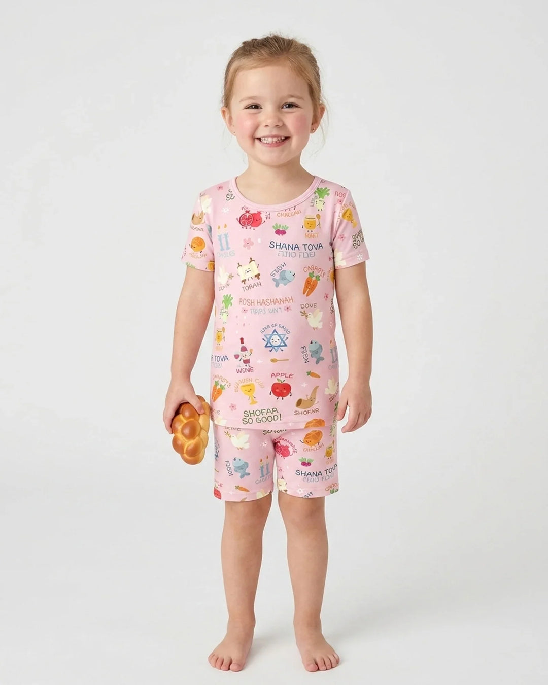 Schlafanzug-Set zweiteilig, kurze Ärmel, kurze Hose, Bambus