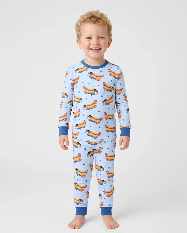 Zweiteiliges Langarm-Pyjama-Set mit Sommerfrüchten