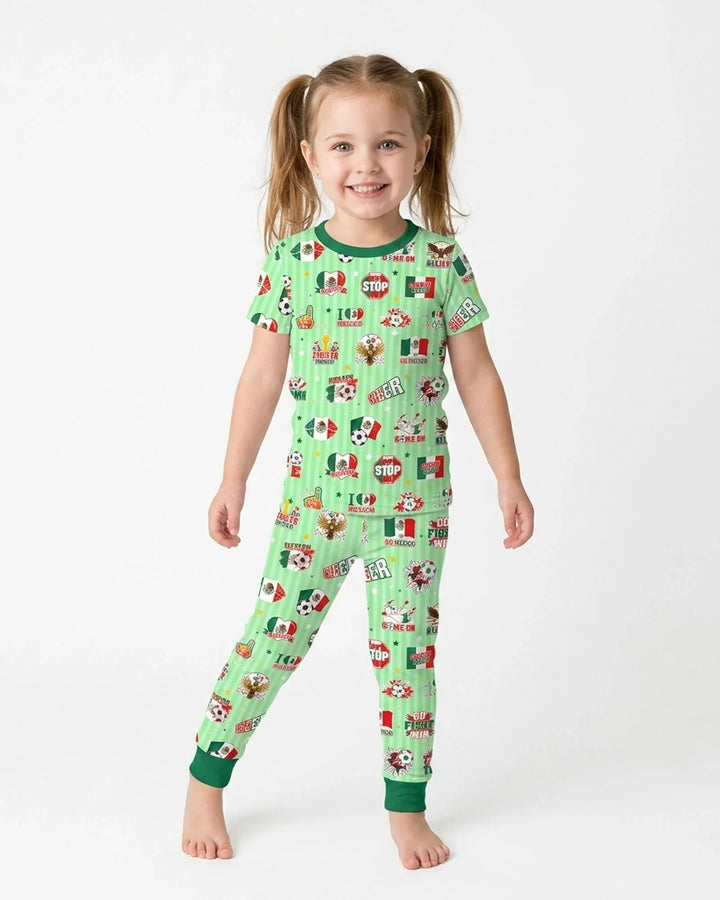Zweiteiliges, kurzärmliges Pyjama-Set mit Marienkäfern
