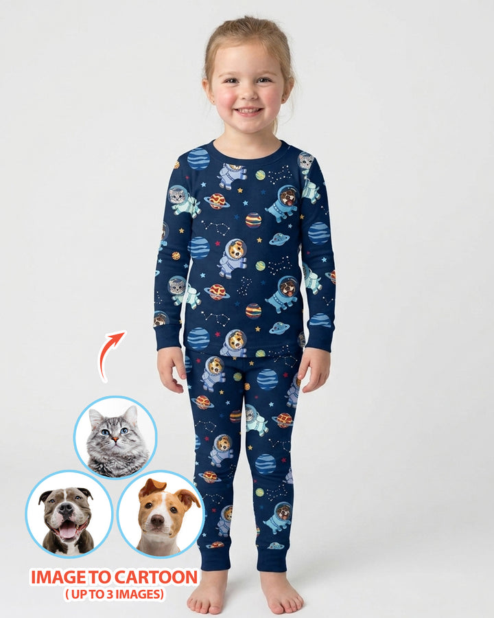 Zweiteiliges Langarm-Pyjama-Set mit Sommerfrüchten