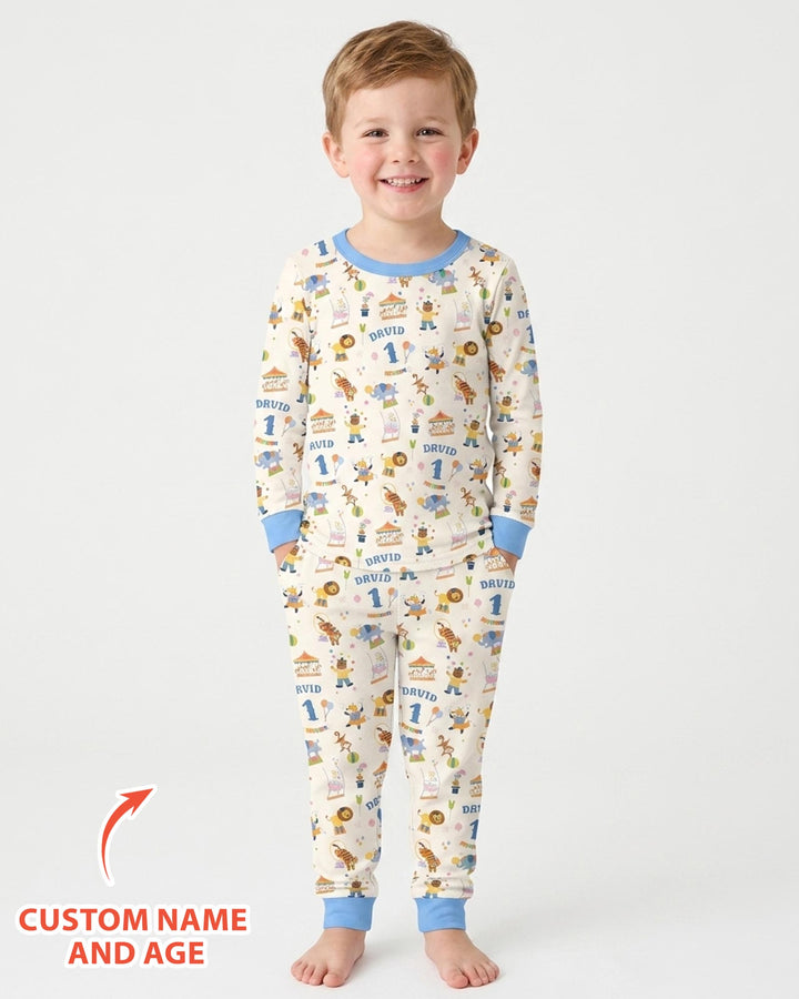Zweiteiliges Langarm-Pyjama-Set mit Sommerfrüchten