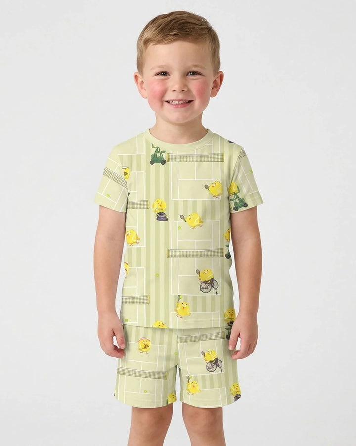 Schlafanzug-Set zweiteilig, kurze Ärmel, kurze Hose, Bambus