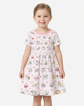 Kawaii Cats Summer Vacation Bamboo Twirl Dress