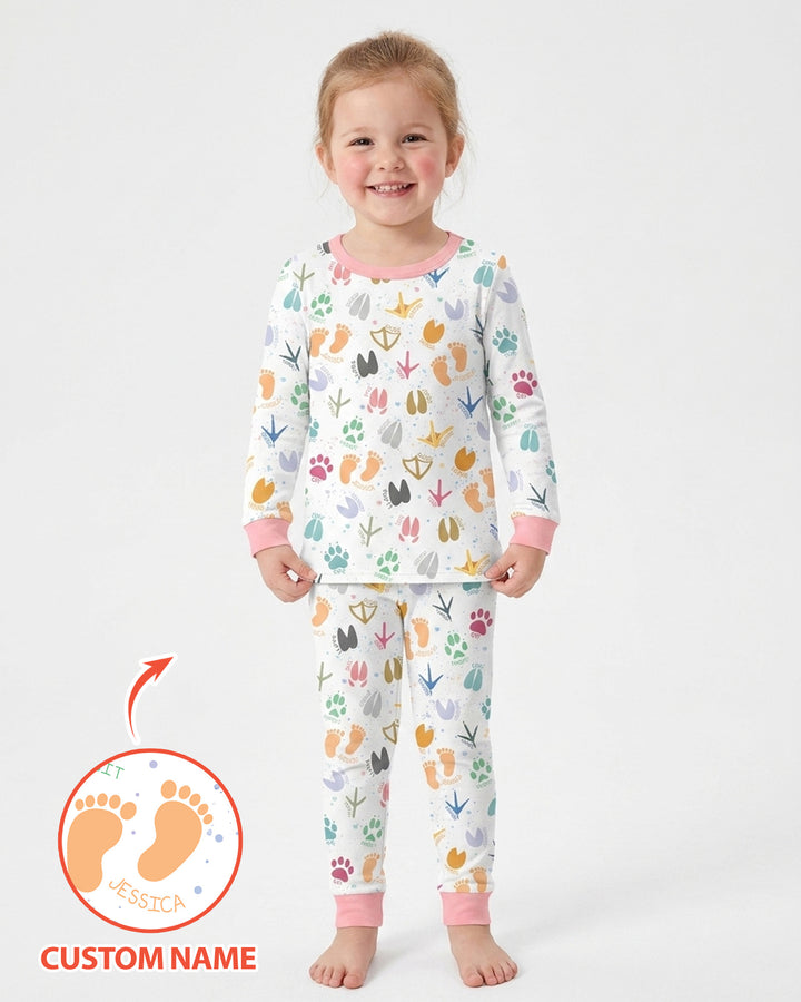Zweiteiliges Langarm-Pyjama-Set mit Sommerfrüchten