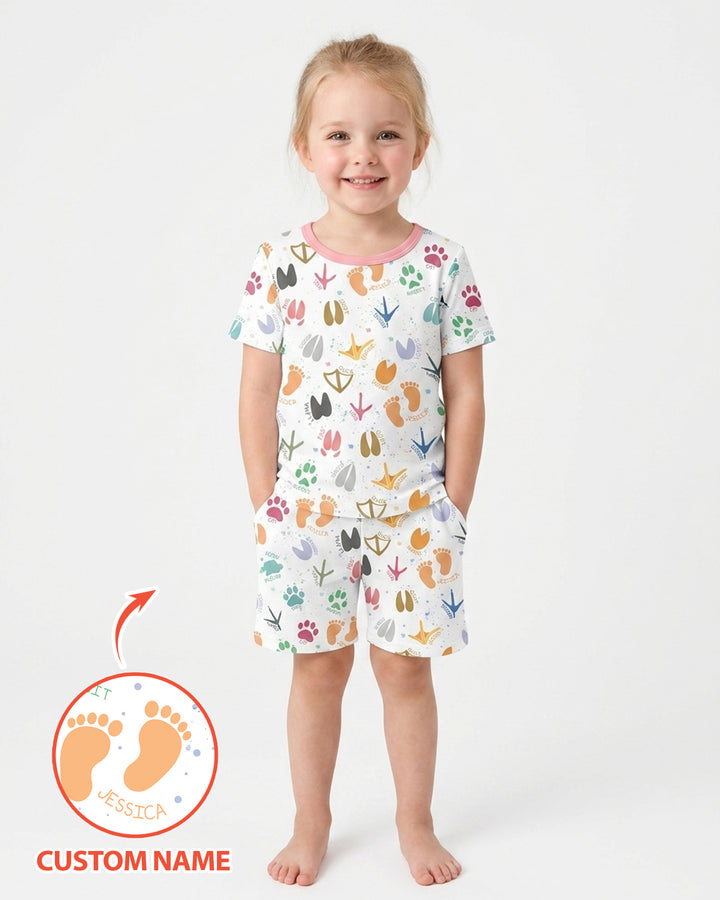 Schlafanzug-Set zweiteilig, kurze Ärmel, kurze Hose, Bambus