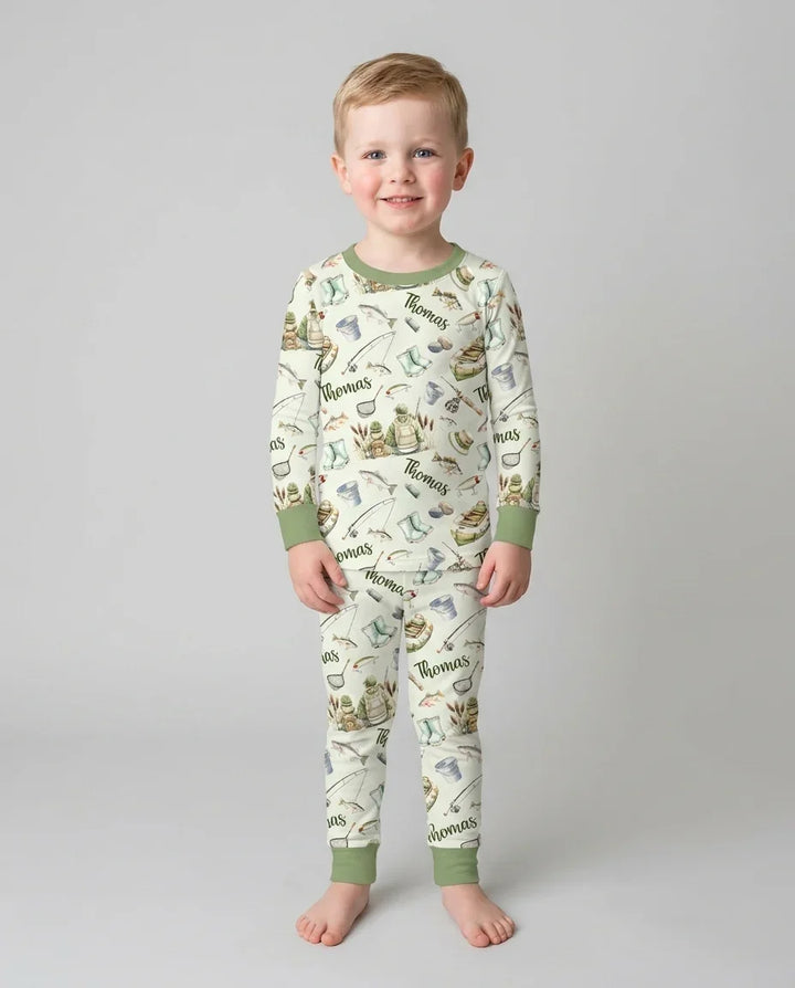 Zweiteiliges Langarm-Pyjama-Set mit Sommerfrüchten