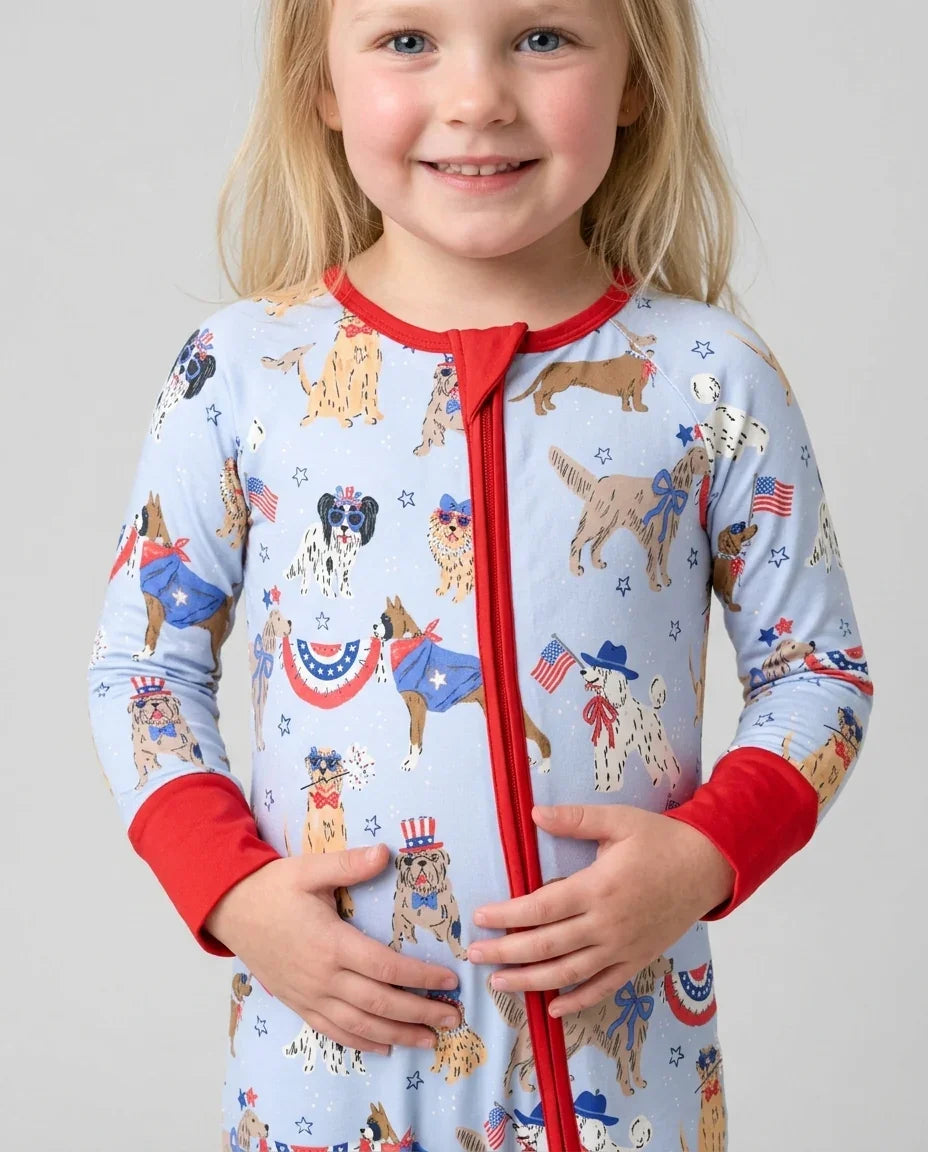Patriotic Pups Family Matching Bamboo Convertible Zippy
