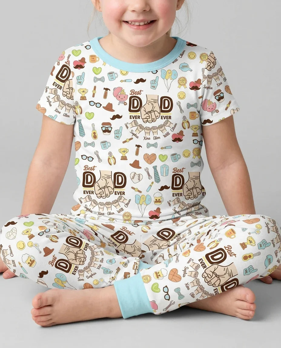 Zweiteiliges, kurzärmliges Pyjama-Set mit Marienkäfern