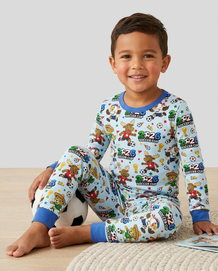 Zweiteiliges Langarm-Pyjama-Set mit Sommerfrüchten