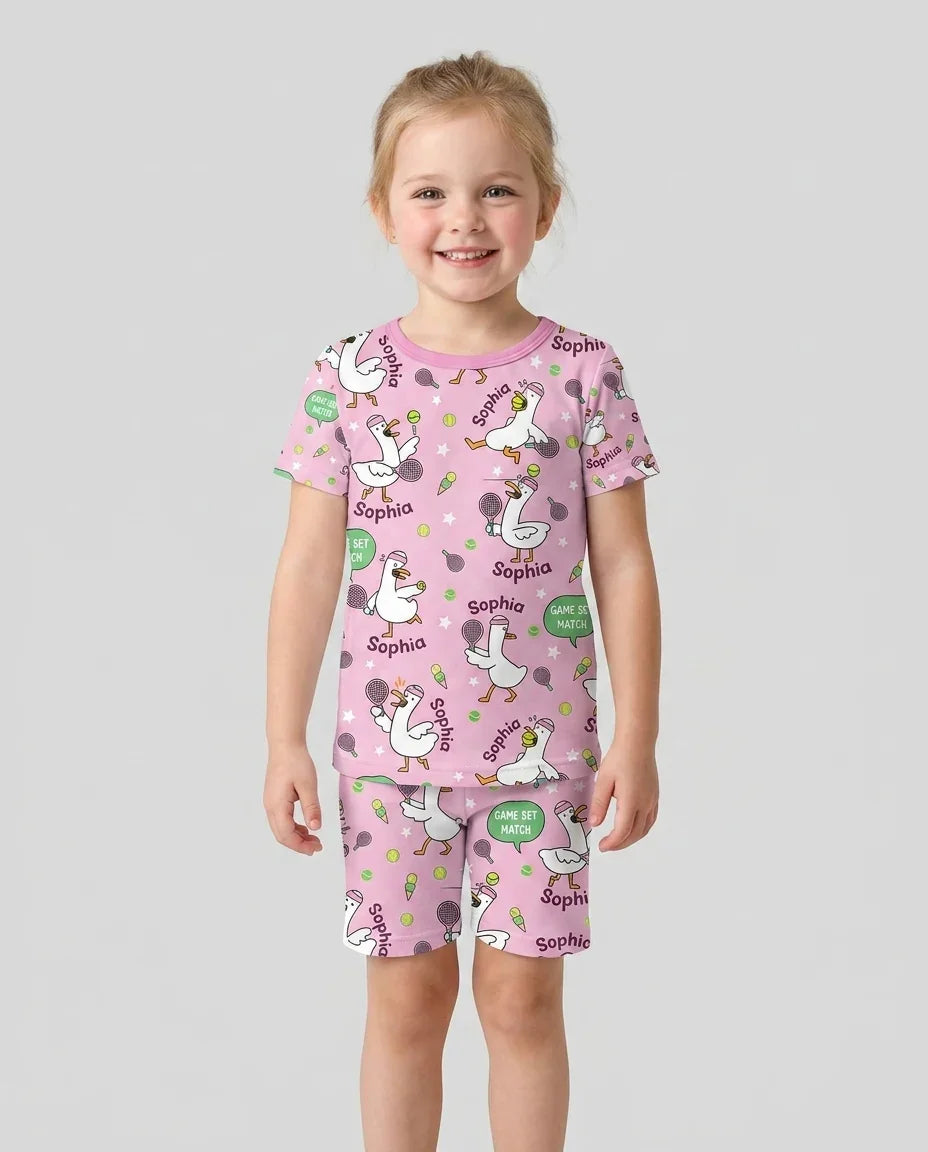Schlafanzug-Set zweiteilig, kurze Ärmel, kurze Hose, Bambus