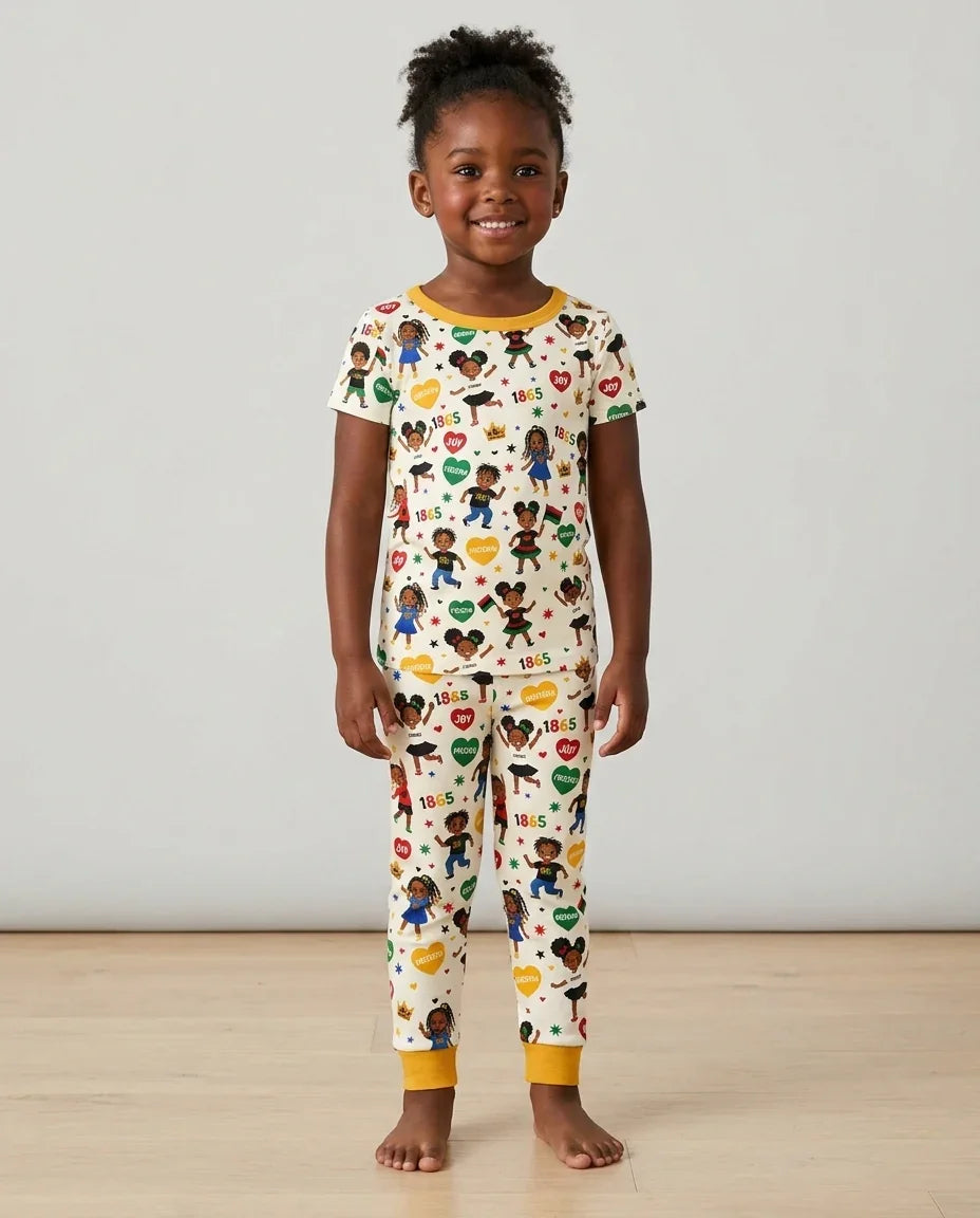 Zweiteiliges, kurzärmliges Pyjama-Set mit Marienkäfern