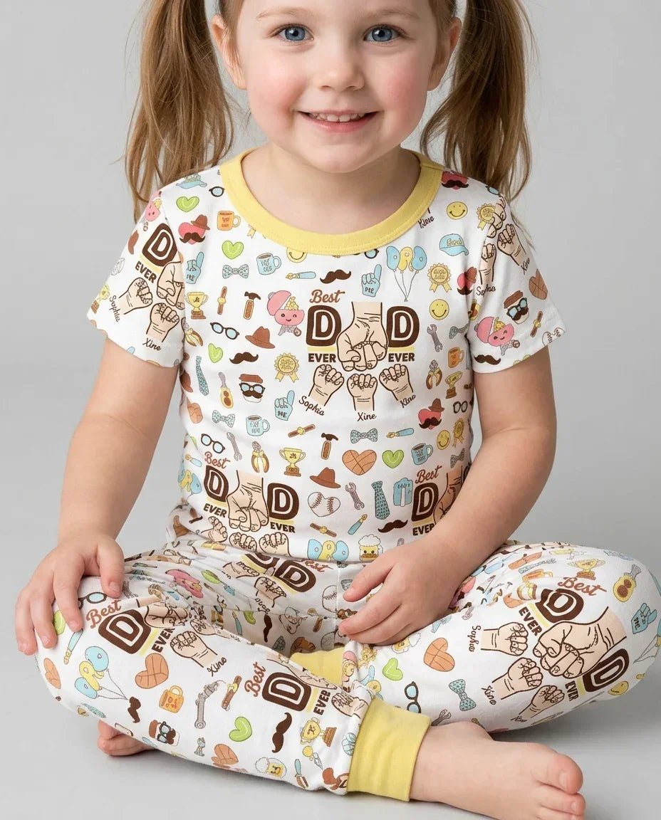 Zweiteiliges, kurzärmliges Pyjama-Set mit Marienkäfern