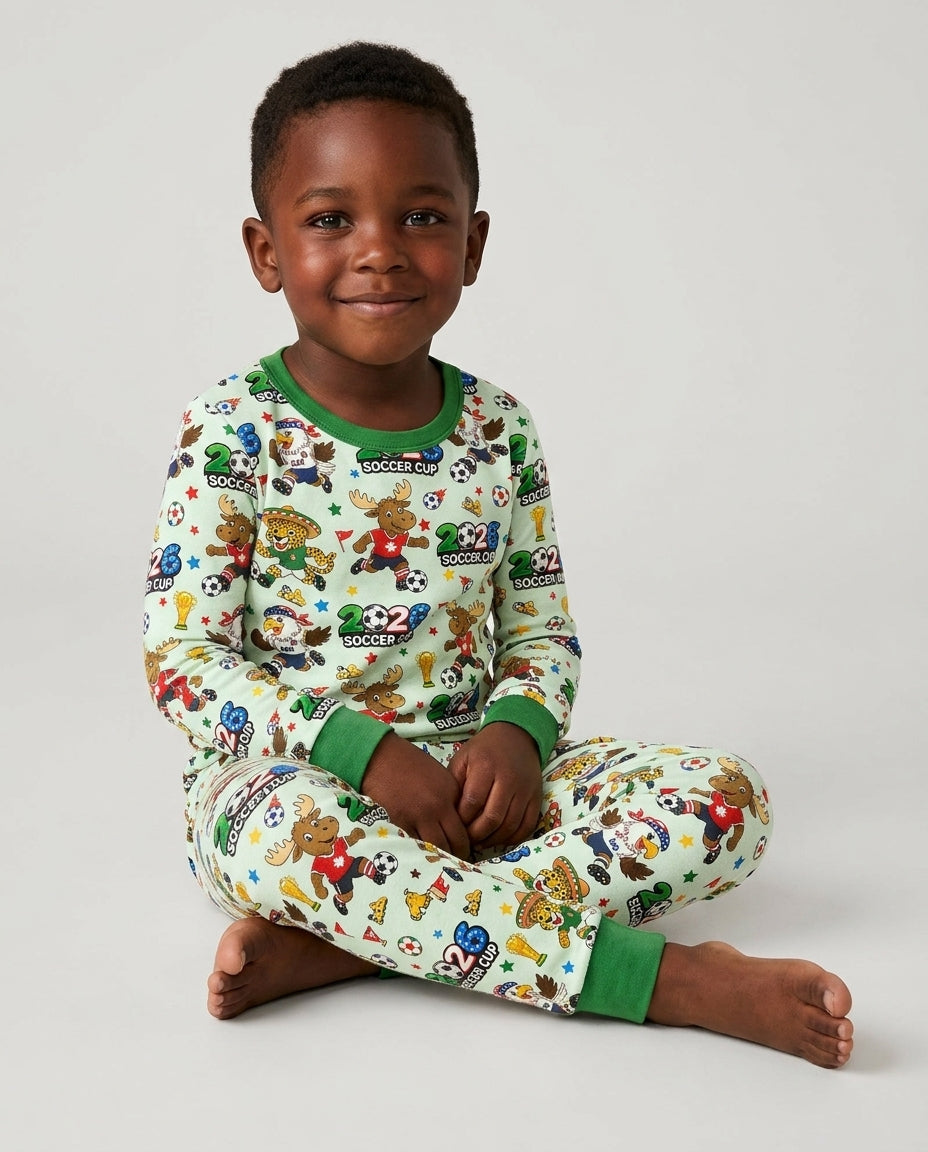 Zweiteiliges Langarm-Pyjama-Set mit Sommerfrüchten