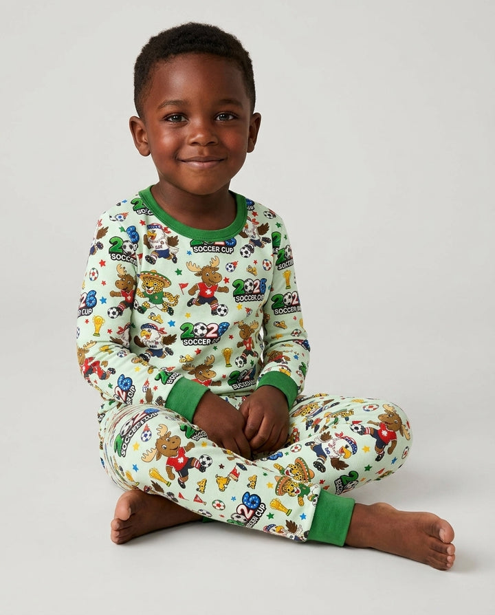 Zweiteiliges Langarm-Pyjama-Set mit Sommerfrüchten