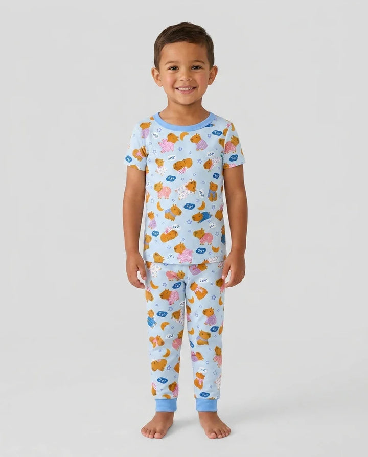 Zweiteiliges, kurzärmliges Pyjama-Set mit Marienkäfern