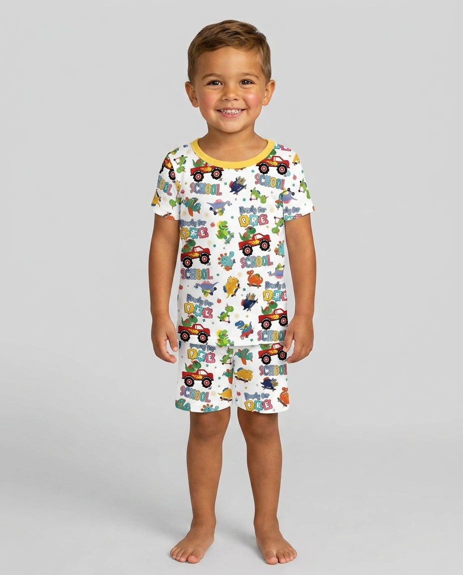 Schlafanzug-Set zweiteilig, kurze Ärmel, kurze Hose, Bambus
