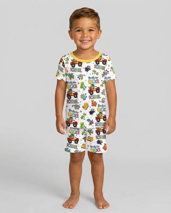 Schlafanzug-Set zweiteilig, kurze Ärmel, kurze Hose, Bambus