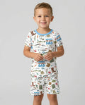 Template Zweiteiliges Pyjama-Set mit kurzen Ärmeln und Shorts