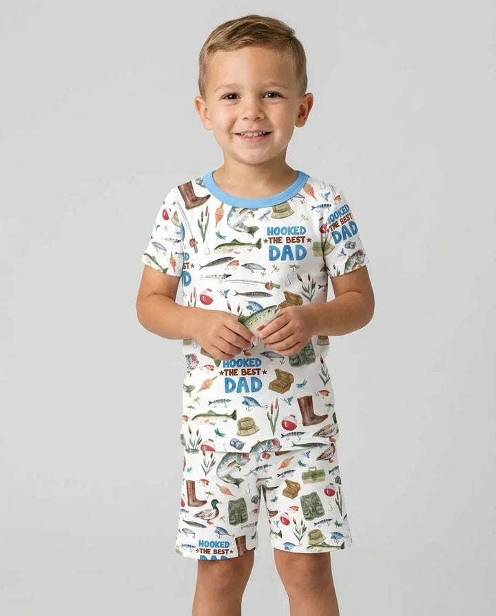 Template Zweiteiliges Pyjama-Set mit kurzen Ärmeln und Shorts