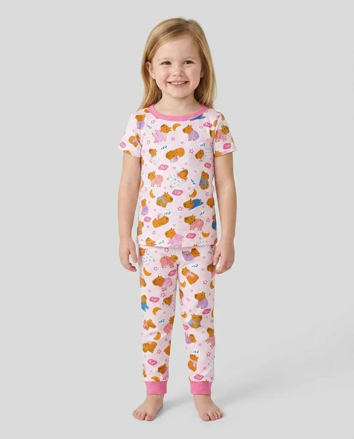 Zweiteiliges, kurzärmliges Pyjama-Set mit Marienkäfern