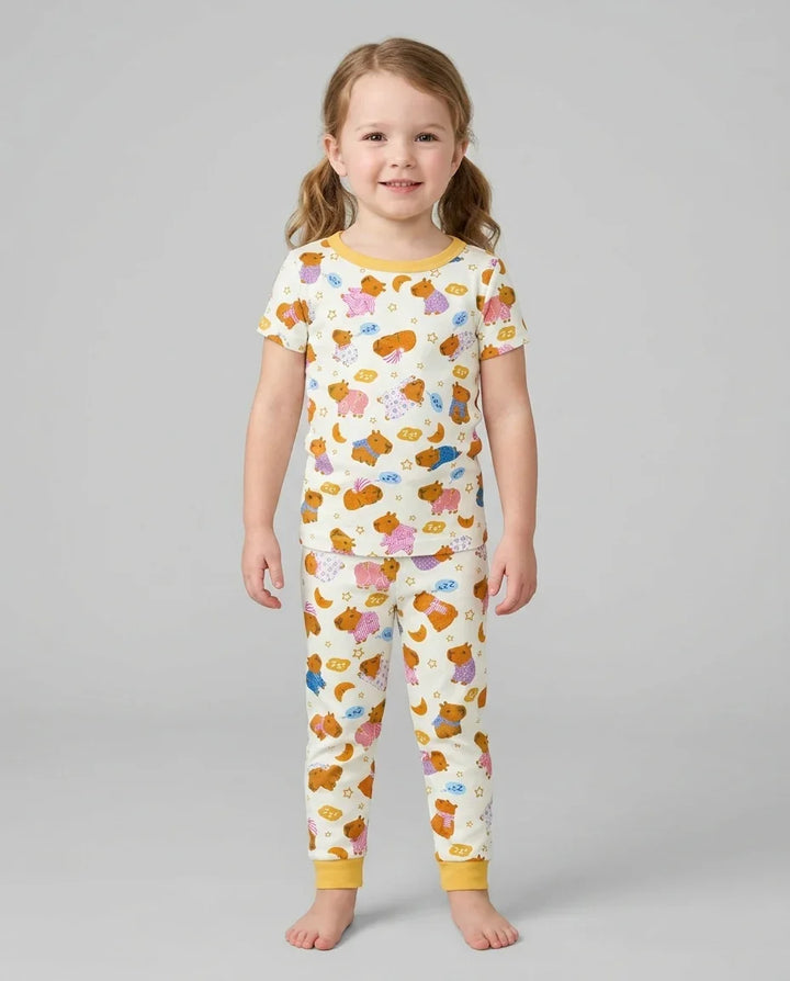 Zweiteiliges, kurzärmliges Pyjama-Set mit Marienkäfern
