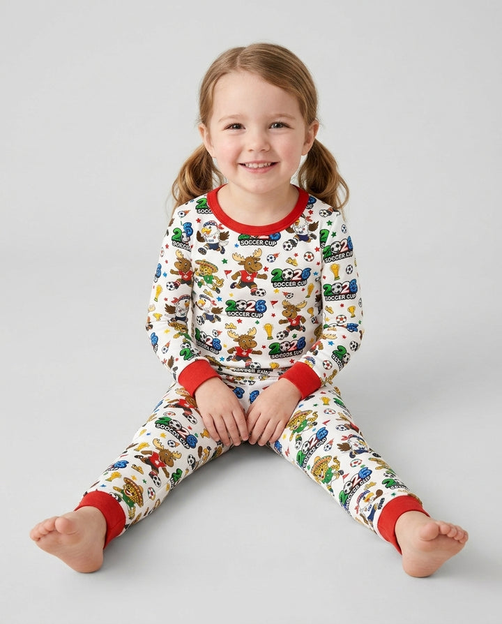 Zweiteiliges Langarm-Pyjama-Set mit Sommerfrüchten