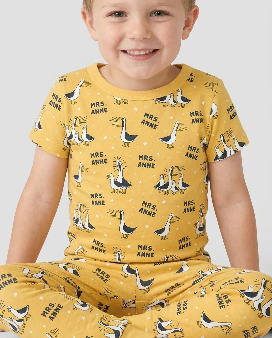 Zweiteiliges, kurzärmliges Pyjama-Set mit Marienkäfern