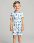 Little Sister and Bro #1 Fan Soccer Bamboo Two Piece Short Sleeve Shorts Pajama Set