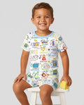 Template Zweiteiliges Pyjama-Set mit kurzen Ärmeln und Shorts