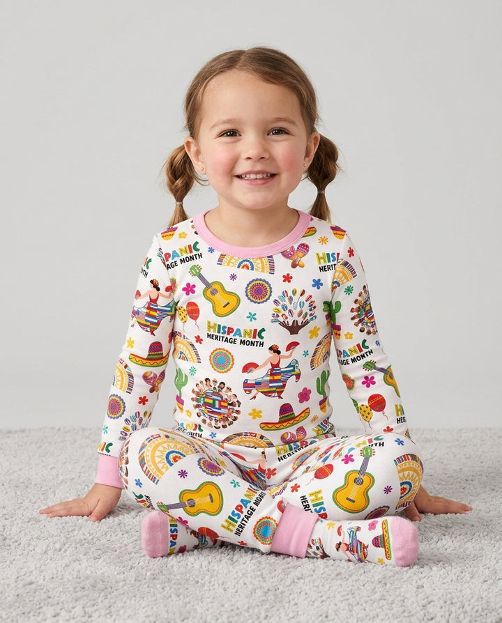 Zweiteiliges Langarm-Pyjama-Set mit Sommerfrüchten