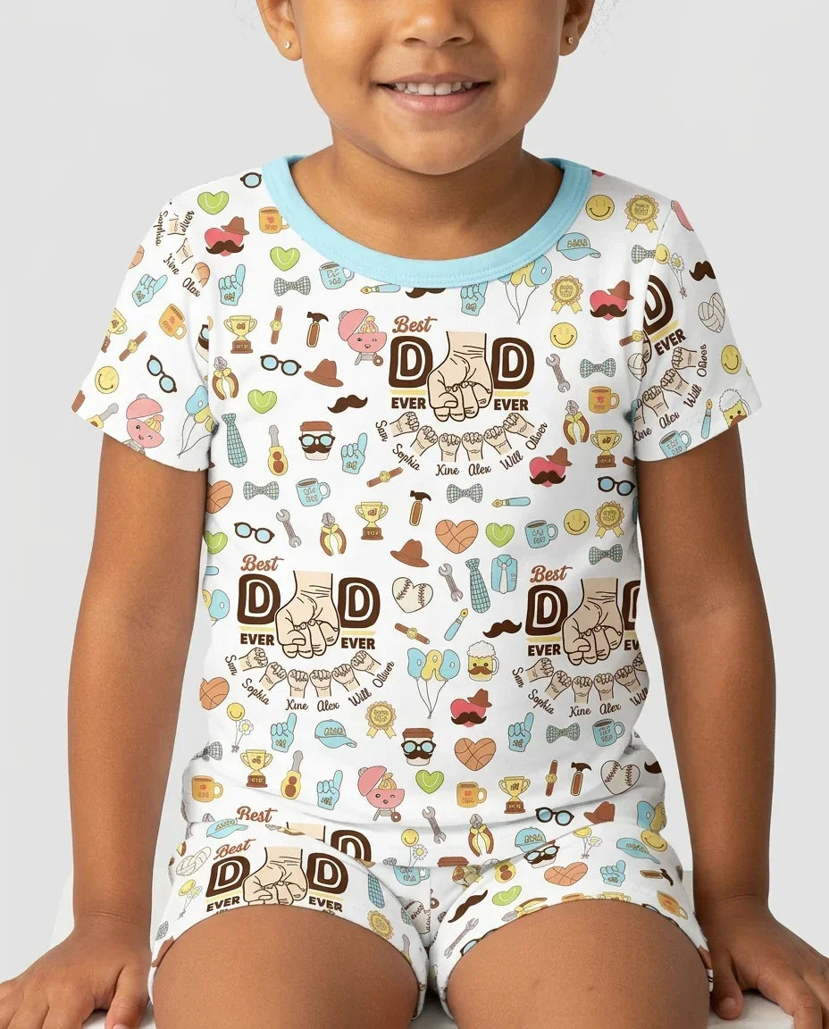 Zweiteiliges Pyjama-Set mit kurzen Ärmeln und Shorts im Sommer-Design