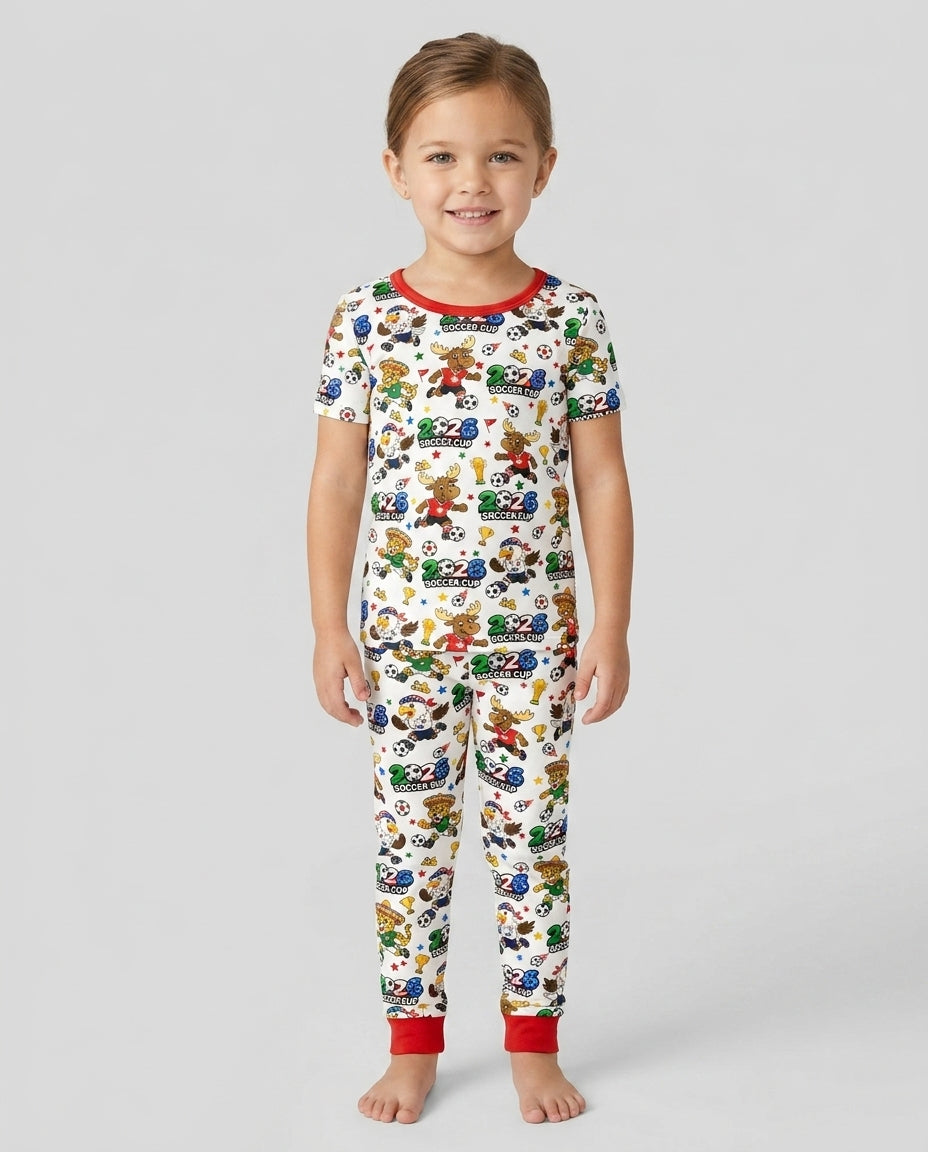 Zweiteiliges, kurzärmliges Pyjama-Set mit Marienkäfern