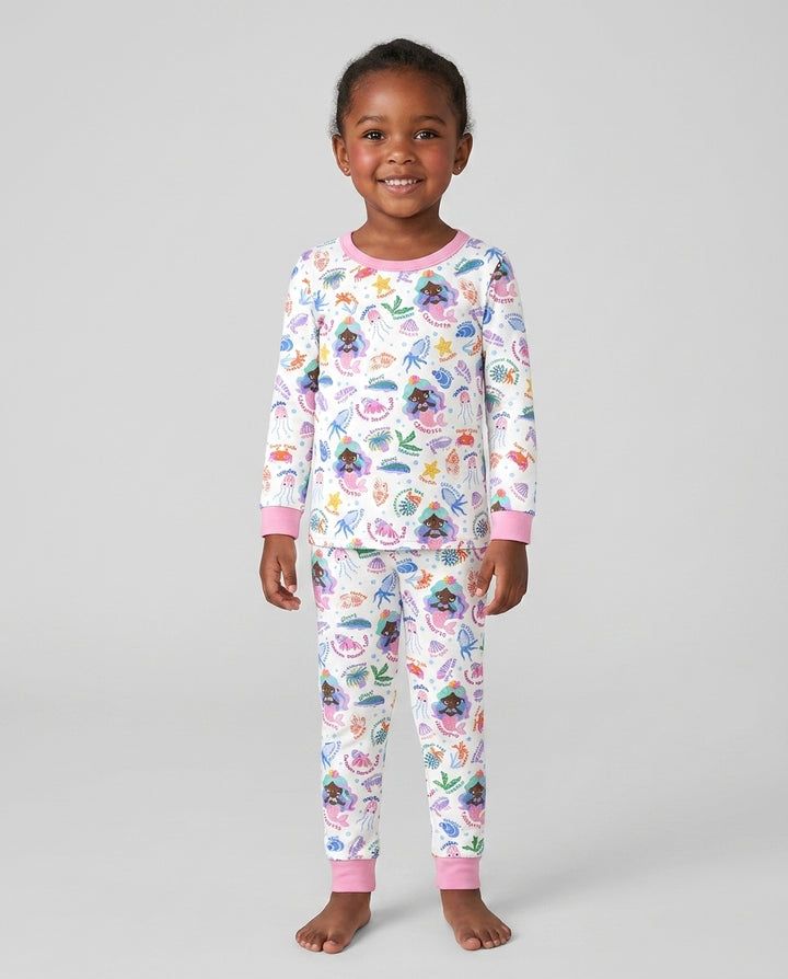 Zweiteiliges Langarm-Pyjama-Set mit Sommerfrüchten