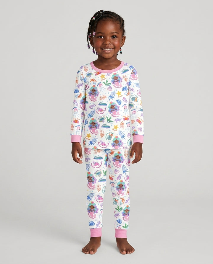 Zweiteiliges Langarm-Pyjama-Set mit Sommerfrüchten