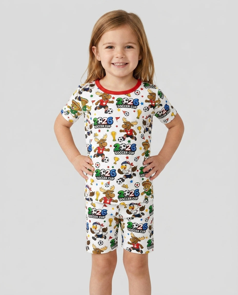 Schlafanzug-Set zweiteilig, kurze Ärmel, kurze Hose, Bambus