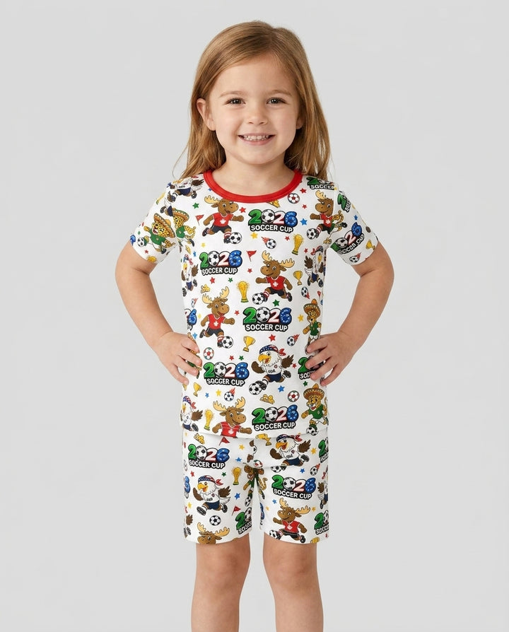Schlafanzug-Set zweiteilig, kurze Ärmel, kurze Hose, Bambus
