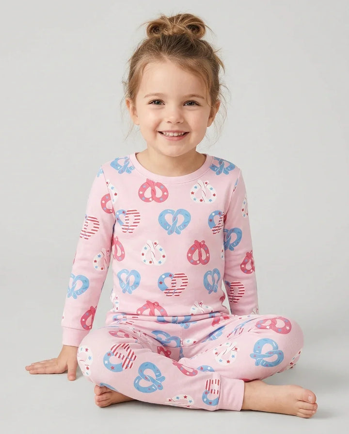Zweiteiliges Langarm-Pyjama-Set mit Sommerfrüchten