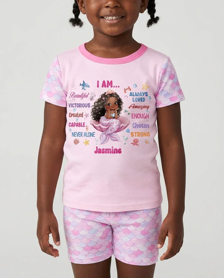 Zweiteiliges Pyjama-Set mit kurzen Ärmeln und Shorts im Sommer-Design