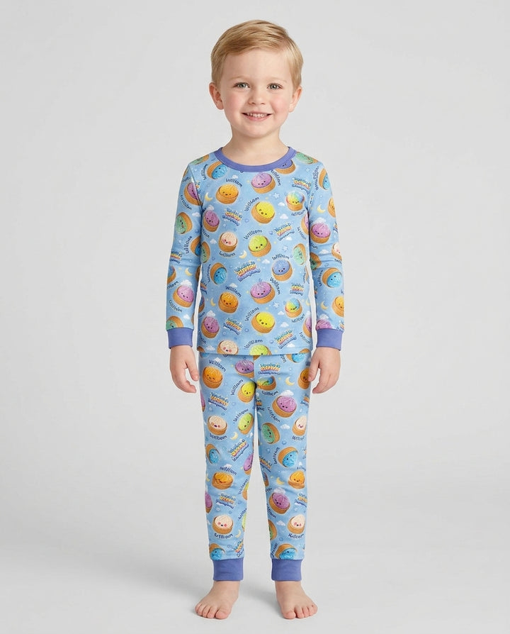 Custom Name You're A Glitter Dumpling Boy Bamboo Two Piece Long Sleeve Pajama Set