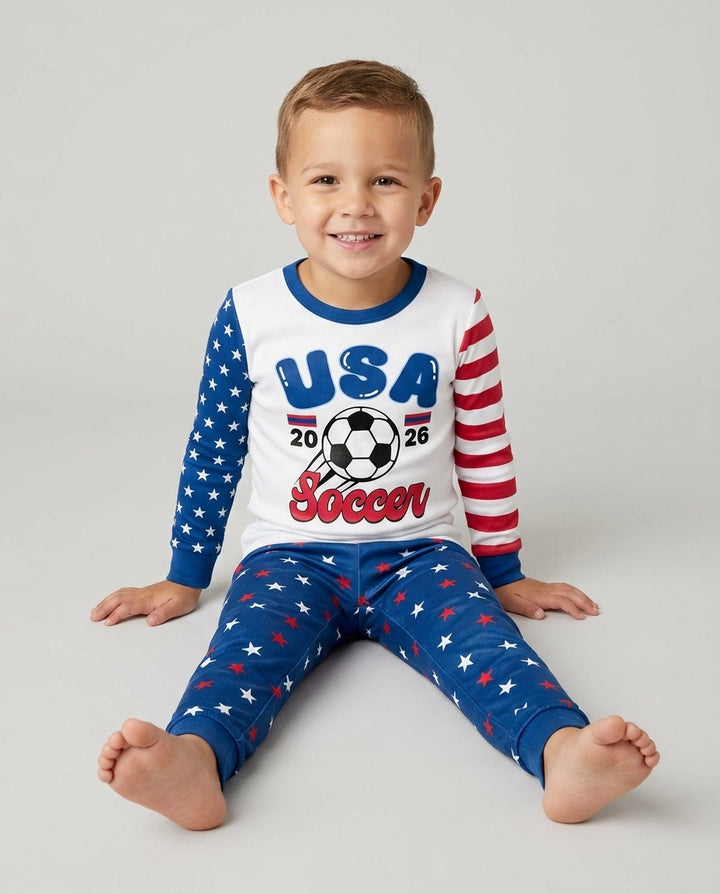 Zweiteiliges Langarm-Pyjama-Set mit Sommerfrüchten