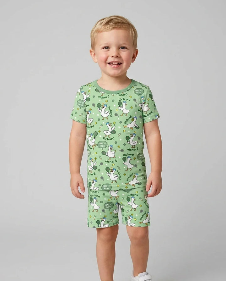 Schlafanzug-Set zweiteilig, kurze Ärmel, kurze Hose, Bambus