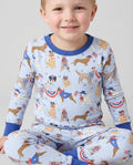 Patriotic Pups Family Matching Bamboo Two Piece Long Sleeve Pajama Set