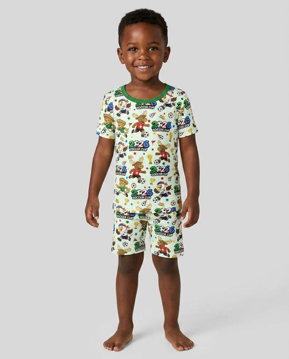 Schlafanzug-Set zweiteilig, kurze Ärmel, kurze Hose, Bambus