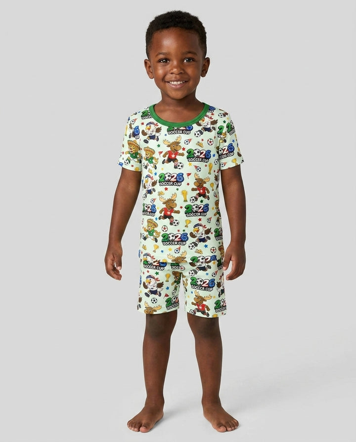 Schlafanzug-Set zweiteilig, kurze Ärmel, kurze Hose, Bambus
