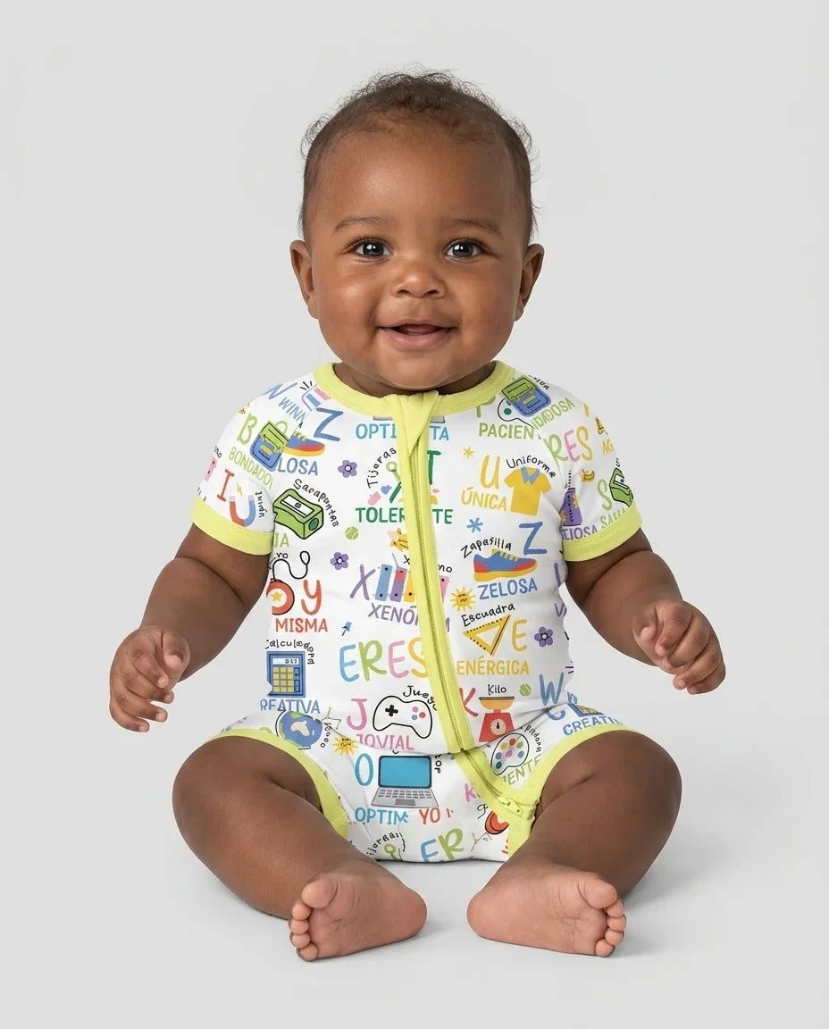 You Are Spanish Alphabet Version Bamboo Shorty Zippy