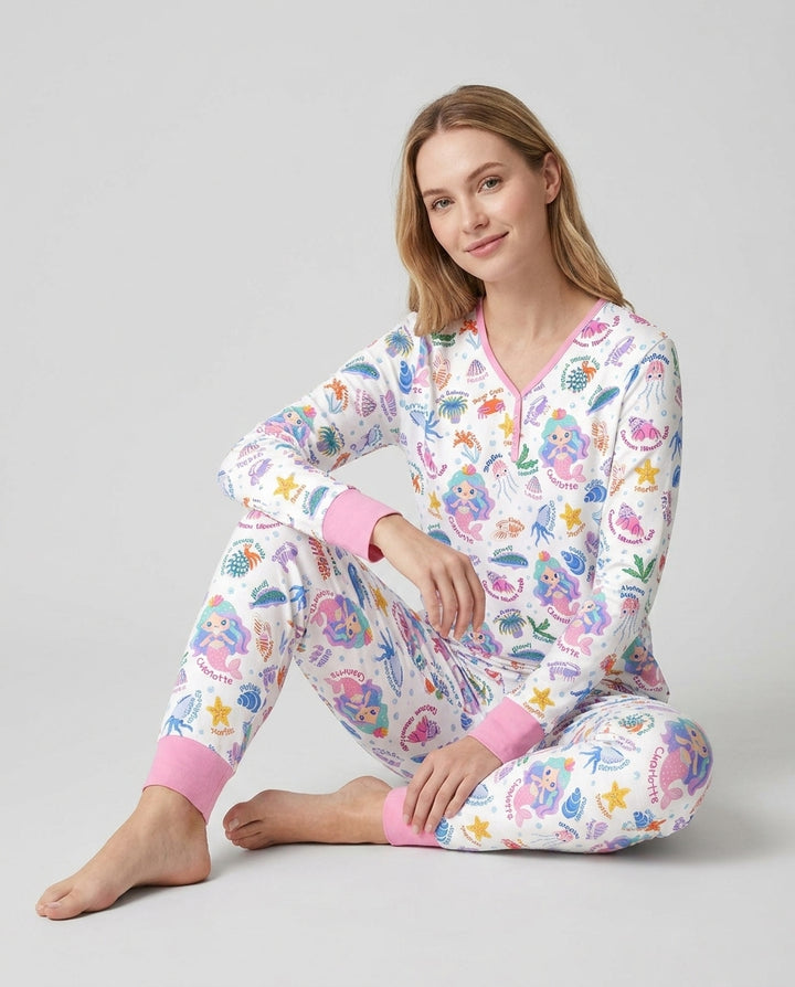 Template Damen Pyjama-Set aus personalisiertem Bambus