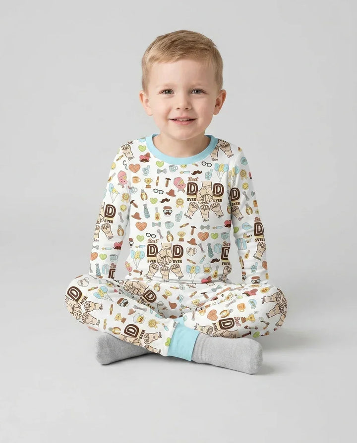 Zweiteiliges Langarm-Pyjama-Set mit Sommerfrüchten