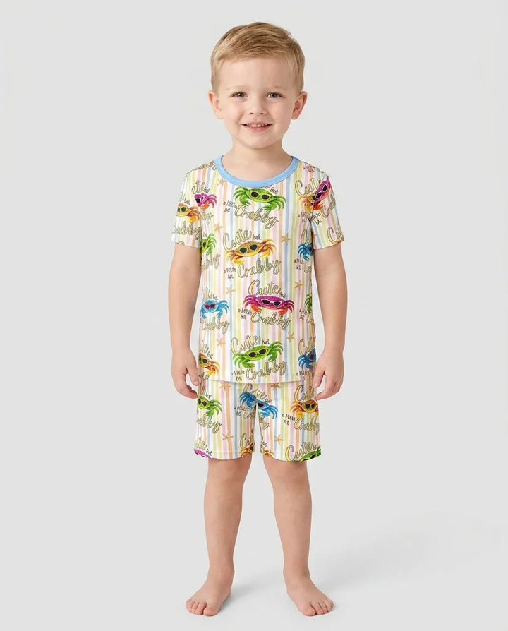 Schlafanzug-Set zweiteilig, kurze Ärmel, kurze Hose, Bambus