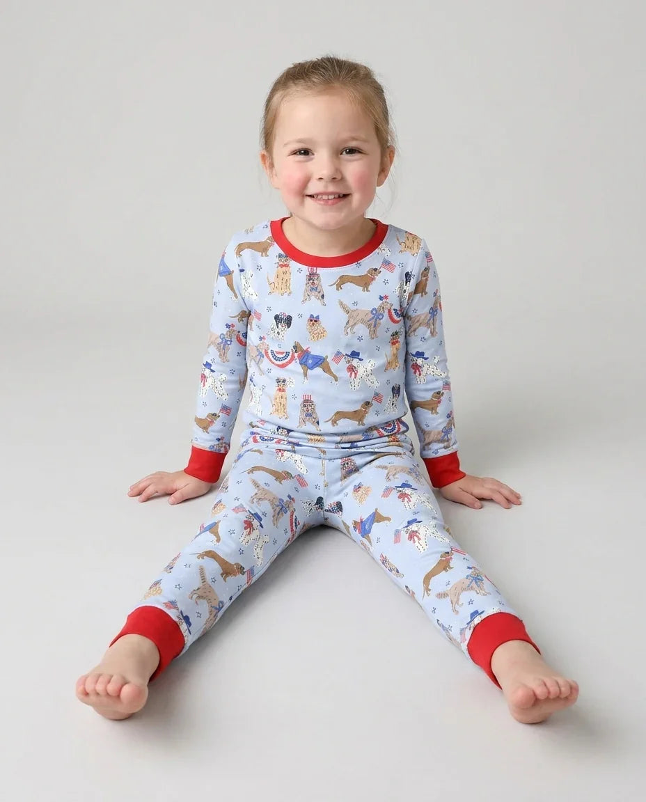 Zweiteiliges Langarm-Pyjama-Set mit Sommerfrüchten