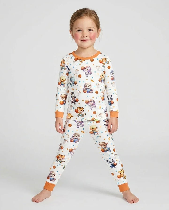 Zweiteiliges Langarm-Pyjama-Set mit Sommerfrüchten